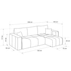 GREKPOL Sofa mit Schlaffunktion 145x248 - Beige Ecksofa mit Schlaffunktion und Bettkasten - Sofa 3 Sitzer - Schlafsofa - Couch - Schlafsofa mit Bettkasten