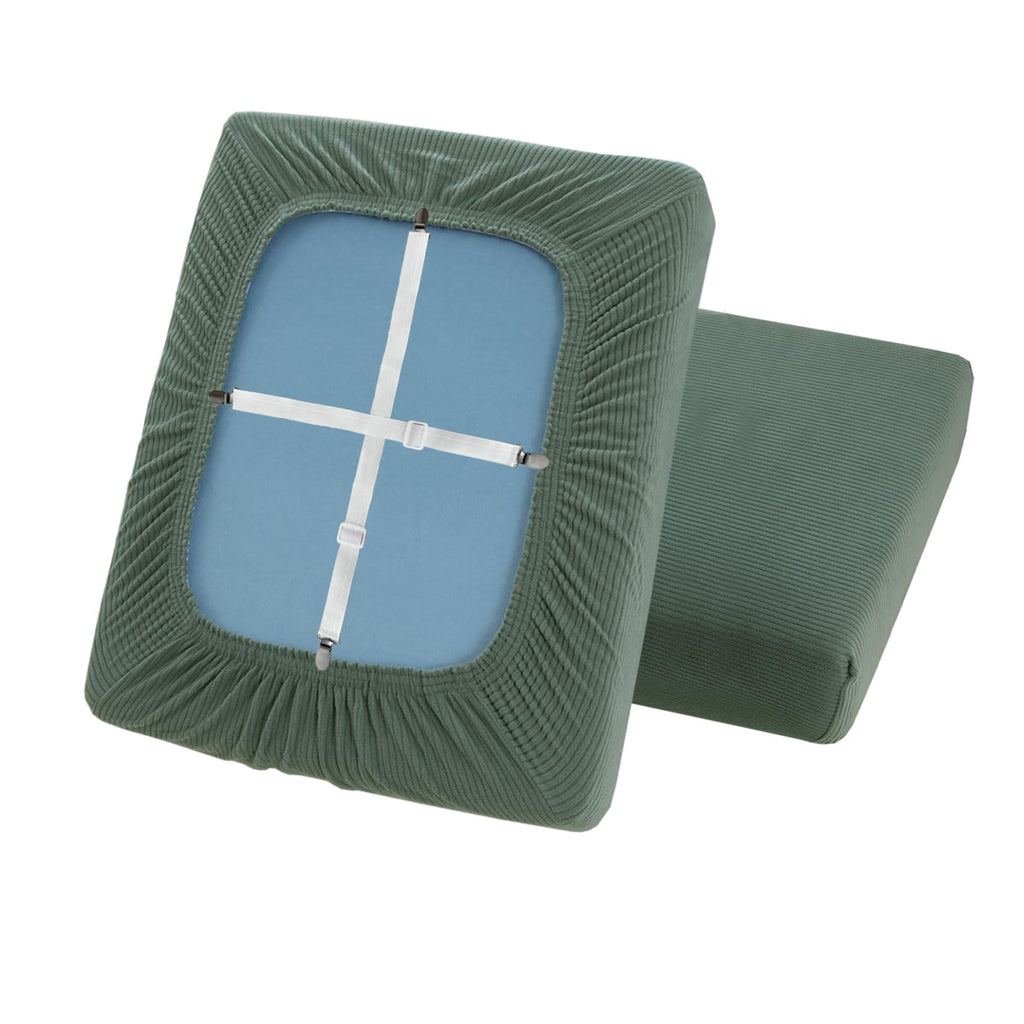 ZYBSLCSY Sofa Sitzkissenbezug Elastizität Jacquard Sofa Überzug Couch Bezug, rutschfeste Bezüge Für Wohnwagenpolster Mit 2 Cord (Grey-Green,W 100-120cm, D 50-70cm)