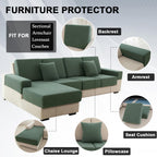 ZYBSLCSY Sofa Sitzkissenbezug Elastizität Jacquard Sofa Überzug Couch Bezug, rutschfeste Bezüge Für Wohnwagenpolster Mit 2 Cord (Grey-Green,W 100-120cm, D 50-70cm)
