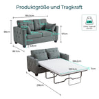 LINSY HOME Ausziehbares Schlafsofa – 2 Sitzer Sofa mit Schlaffunktion, Umwandelbares Sofabett, Schlafcouch mit Memory-Schaum für Wohnzimmer, Wohnungen und Kleine Räume