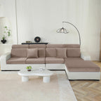 CYCMACO Samt Sitzkissenbezug, Stretch Sofa Sitzkissenbezug rutschfest, Universal Sofa Überzug Wohnzimmer, Elastischer Kissenbezüge, Waschbare(3-Sitzer, Khaki)