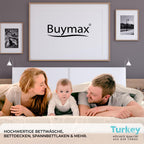 Buymax Spannbettlaken 90x200cm Baumwolle 100% Spannbetttuch Bettlaken Jersey, Matratzenhöhe bis 25 cm, Farbe Anthrazit-Grau