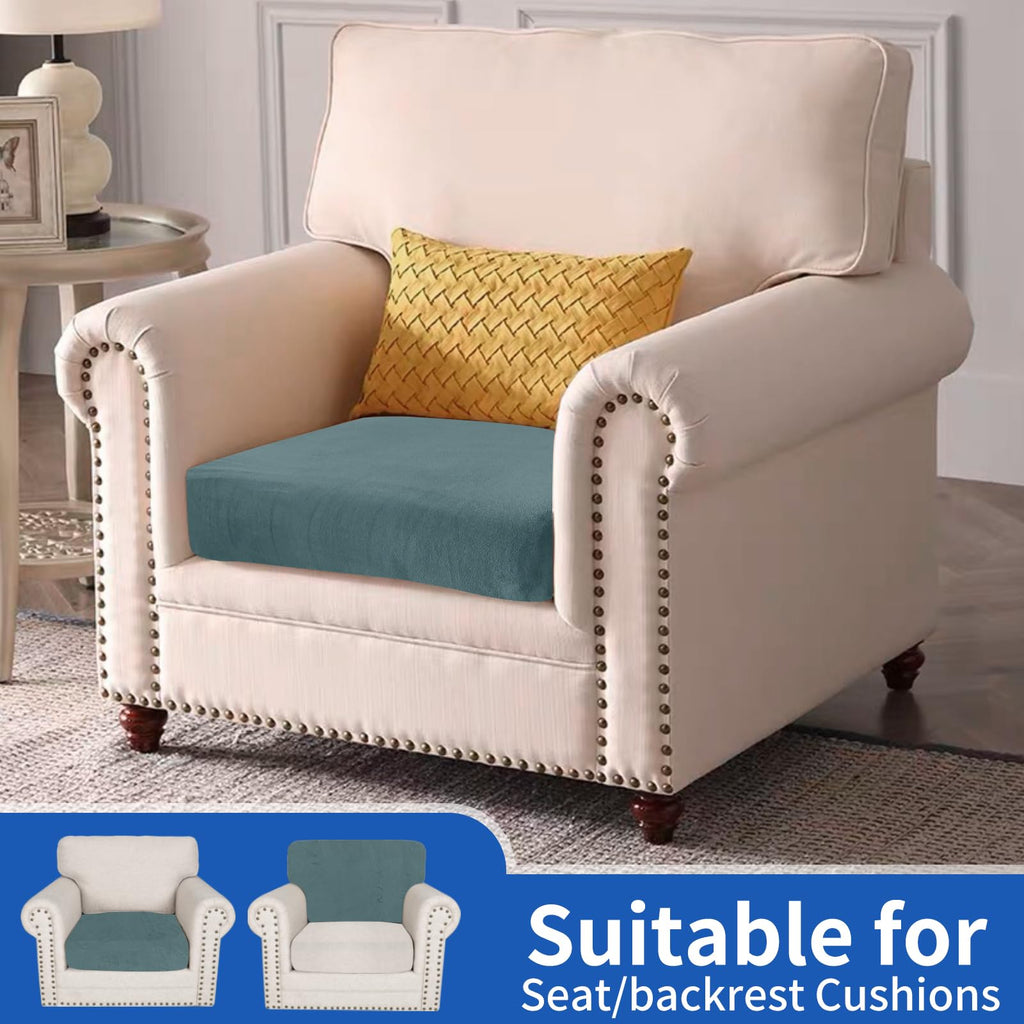 Ystyle Sofa Sitzkissenbezug Stretch, Elastischer Samt Sofa Sitzbezug rutschfest, Universal Sofaschoner Sitzfläche Waschbare, Sofakissen Bezug Wohnzimmer Sitzbank Bezug (1 Sitzer, Graublau)