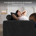 Hawthyhome Sofa mit Schlaffunktion rahmenloses Ecksofa L-Form Couch Installation-Free Cordstoff Ecksofa mit Links-Chaiselongue für Wohnzimmer 3 sitzer 264x177x59cm Schwarz