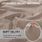 CYCMACO Samt Sitzkissenbezug, Stretch Sofa Sitzkissenbezug rutschfest, Universal Sofa Überzug Wohnzimmer, Elastischer Kissenbezüge, Waschbare(3-Sitzer, Khaki)