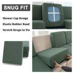 ZYBSLCSY Sofa Sitzkissenbezug Elastizität Jacquard Sofa Überzug Couch Bezug, rutschfeste Bezüge Für Wohnwagenpolster Mit 2 Cord (Grey-Green,W 100-120cm, D 50-70cm)