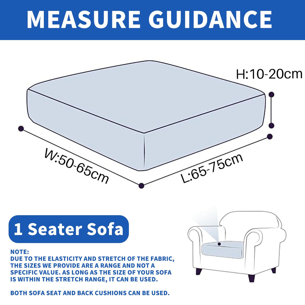 Ystyle Sofa Sitzkissenbezug Stretch, Elastischer Samt Sofa Sitzbezug rutschfest, Universal Sofaschoner Sitzfläche Waschbare, Sofakissen Bezug Wohnzimmer Sitzbank Bezug (1 Sitzer, Graublau)