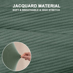 ZYBSLCSY Sofa Sitzkissenbezug Elastizität Jacquard Sofa Überzug Couch Bezug, rutschfeste Bezüge Für Wohnwagenpolster Mit 2 Cord (Grey-Green,W 100-120cm, D 50-70cm)