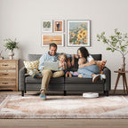 LINSY HOME Sofa 3 Sitzer, 201cm Breit Sofas mit Verstellbarer Sitztiefe, Kleine Sofacouch für Wohnzimmer Schlafzimmer Wohnung Büro