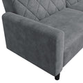 Yaheetech 2 Sitzer Sofa mit Schlaffunktion, 159cm Sofabett aus Samtstoff, Kleine Schlafcouch, 140,5 × 94 cm Liegefläche, für Wohnzimmer/Schlafzimmer, Dunkelgrau