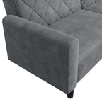 Yaheetech 2 Sitzer Sofa mit Schlaffunktion, 159cm Sofabett aus Samtstoff, Kleine Schlafcouch, 140,5 × 94 cm Liegefläche, für Wohnzimmer/Schlafzimmer, Dunkelgrau