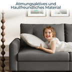 LINSY HOME Sofa 3 Sitzer, 201cm Breit Sofas mit Verstellbarer Sitztiefe, Kleine Sofacouch für Wohnzimmer Schlafzimmer Wohnung Büro