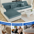Ystyle Sofa Sitzkissenbezug Stretch, Elastischer Samt Sofa Sitzbezug rutschfest, Universal Sofaschoner Sitzfläche Waschbare, Sofakissen Bezug Wohnzimmer Sitzbank Bezug (1 Sitzer, Graublau)