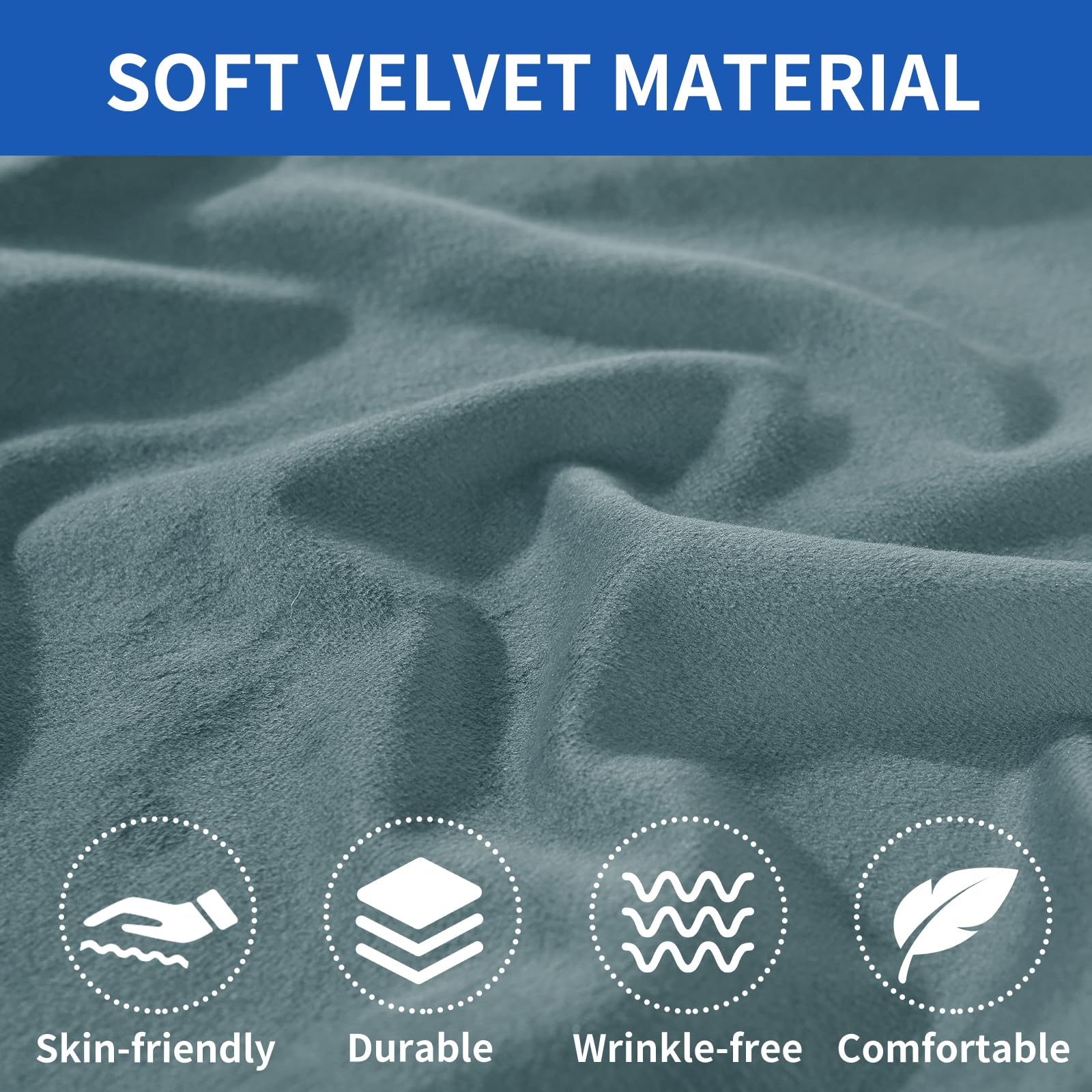 Ystyle Sofa Sitzkissenbezug Stretch, Elastischer Samt Sofa Sitzbezug rutschfest, Universal Sofaschoner Sitzfläche Waschbare, Sofakissen Bezug Wohnzimmer Sitzbank Bezug (1 Sitzer, Graublau)