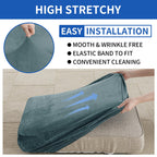 Ystyle Sofa Sitzkissenbezug Stretch, Elastischer Samt Sofa Sitzbezug rutschfest, Universal Sofaschoner Sitzfläche Waschbare, Sofakissen Bezug Wohnzimmer Sitzbank Bezug (1 Sitzer, Graublau)
