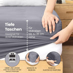 Utopia Bedding - Spannbettlaken 180x200cm - Grau - Gebürstete Polyester-Mikrofaser Spannbetttuch - 35 cm Tiefe Tasche