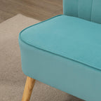 HOMCOM Sofa 2 Sitzer Couch, Kleine Loveseat mit Samt-Optik Modern Polstersofa für Wohnzimmer, Schlafzimmer, kleinen Raum, Grün 117 x 56,5 x 77 cm