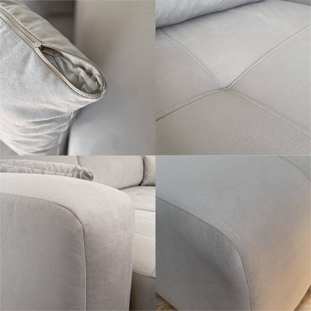 GREKPOL Sofa mit Schlaffunktion 145x248 - Beige Ecksofa mit Schlaffunktion und Bettkasten - Sofa 3 Sitzer - Schlafsofa - Couch - Schlafsofa mit Bettkasten